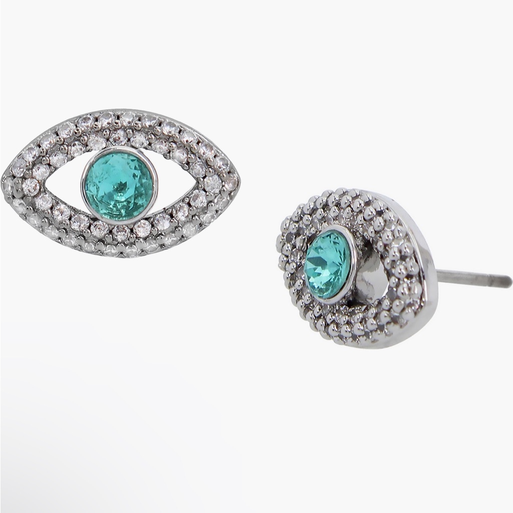 Nwt Kurt Geiger London Crystal Cubic Zirconia Evil Eye Stud Earrings 55$